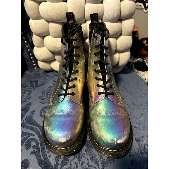 Dr Martens Holographic Rainbow Zip Lace Up Size 7/EU 38 - Picture 4 of 7